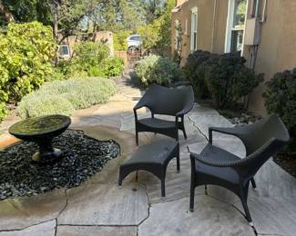 Outdoor Patio Chairs and footrest