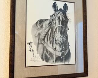 1983 Framed & Matted Special Edition Print "The Working Cowhorse" by Bruckner