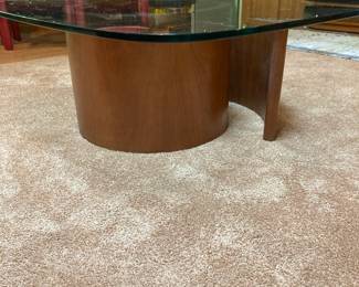 Walnut & Glass "Snail" Coffee Table