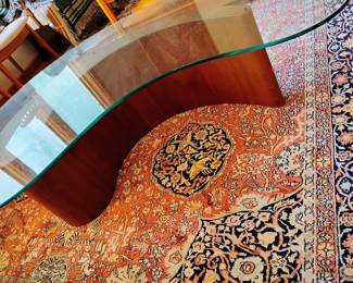 Mid Century Teak Kidney Coffee Table with&nbsp;Glass Top