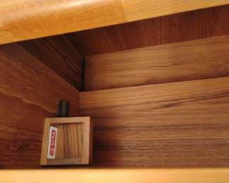 d-Scan Mid Century Danish Teak Convertible Rolling Bar Cabinet