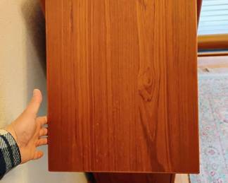 d-Scan Mid Century Danish Teak Convertible Rolling Bar Cabinet