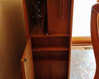 d-Scan Mid Century Danish Teak Convertible Rolling Bar Cabinet