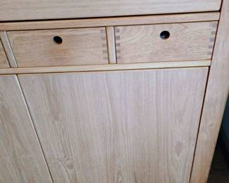 d-Scan Mid Century Danish Teak Convertible Rolling Bar Cabinet