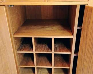 d-Scan Mid Century Danish Teak Convertible Rolling Bar Cabinet