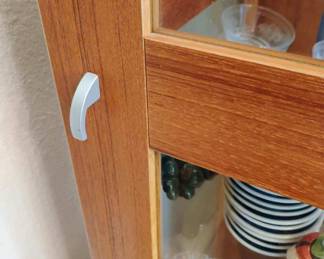 Lighted Modern Wood & Glass Curio Cabinet