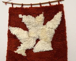 Latch Hook Wall Hanging Tapestry with Dove Design