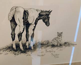 1987 Framed & Matted Special Edition Print "Friends?" by Bruckner