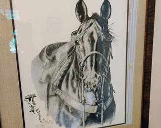 1983 Framed & Matted Special Edition Print "The Working Cowhorse" by Bruckner