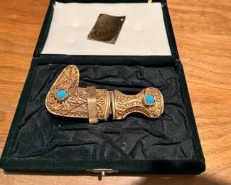 24 Karat Gold Filigree Arabic Dagger
