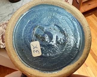 Hand Painted Stoneware Pitcher with Women's Portrait