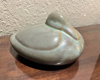 Green/Brown Ceramic Duck Sculpture
