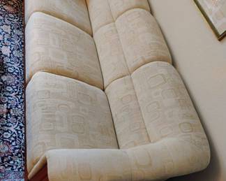 KSL Mfg Co. Love Seat & Couch with&nbsp;White Geometric Upholstery