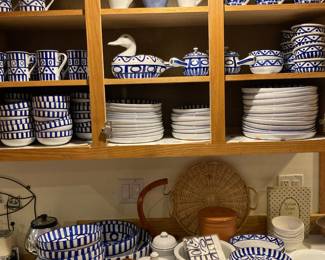 Dansk Arabesque White/Blue Dinnerware Set, Set of 6 Mon Amie Marianne Westman for Rörstrand Coffee Mugs