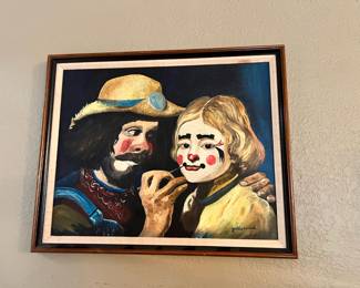 Framed Clown Painting by Gullickisturd