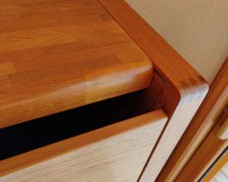 d-Scan Mid Century Danish Teak Convertible Rolling Bar Cabinet