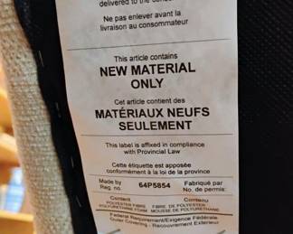 KSL Mfg Co. Couch with&nbsp;White Geometric Upholstery