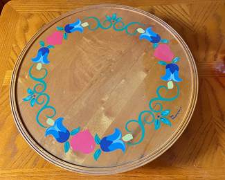 Folk Art Floral Lazy Susan