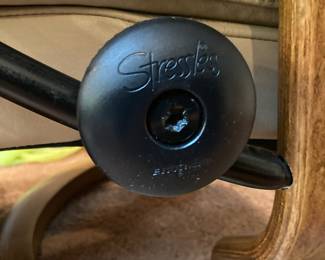 Ekornes Stressless Taupe Leather Lounge Chair & Ottoman