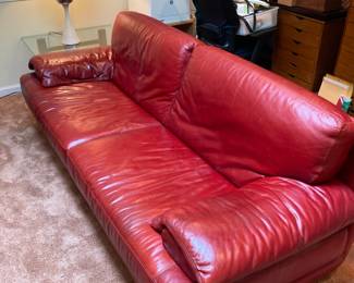 Red Leather Couch 