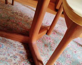 Mid Century Danish Teak Dining Table with Chairs