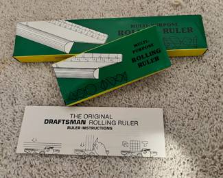 Two Multi-Purpose Draftsman Rolling Rulers 