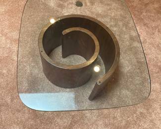 Walnut & Glass "Snail" Coffee Table