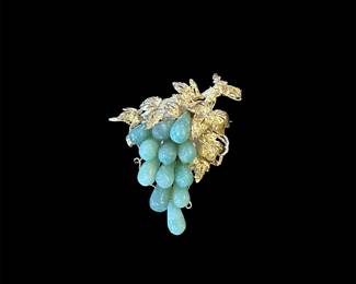 14K Gold & Jade Brooch