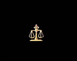 14K Gold Seal Of Justice Brooch