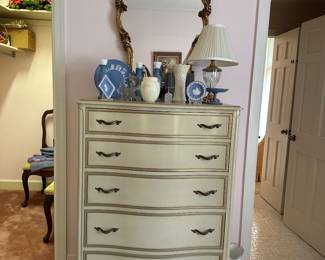 Gold Trim Painted Bed Set