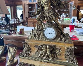 Dore' Bronze Mounted Marble Clock