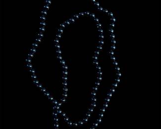 Onyx Beaded Necklace with. 14K Gold Clasp