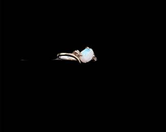 10K Gold Opal & Diamond Ring