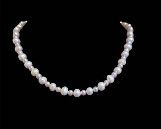 Cultured Pearl Necklace with Sterling Silver Clasp