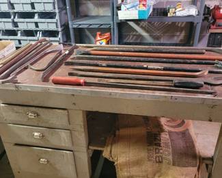 Pry bars and work bench
