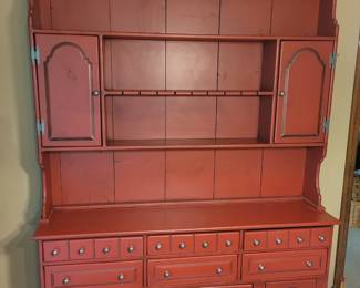 Red hutch lots of storage 
