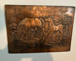Embossed copper plaque