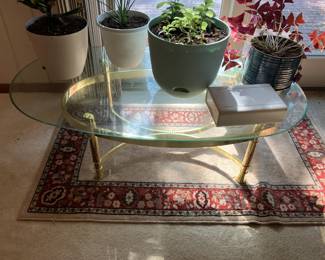 Brass and glass coffee table