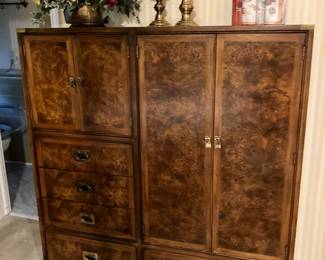 Burled wood armoire