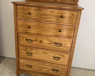 Solid oak highboy chest