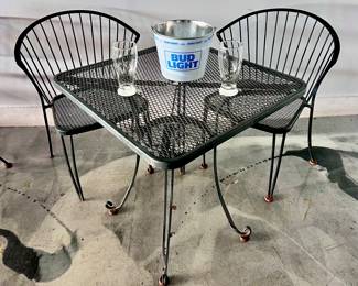 Outdoor Patio Furniture, Wrought Iron Table and Chairs