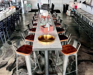 Gorgeous Restaurant Lounge Liquidation. Tables and 14 Barstools, Serving tray, Napkin Holders etc.