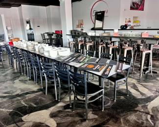 Tables and Chairs, Dishes, Glassware, Barware