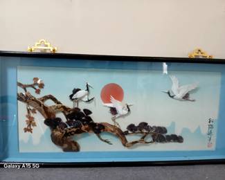 Japanese alabaster 3 dimensional art