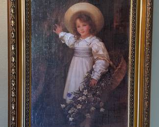 Framed Print on Canvas “Harebells” by Sigismund Christian Hubert Goetze