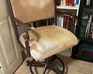 Reupholster Me! Three Matching Swivel Bar Stools. Available for presale $100 each.
