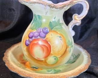 Ardco Hand Painted Harvest Mini Bowl and Pitcher