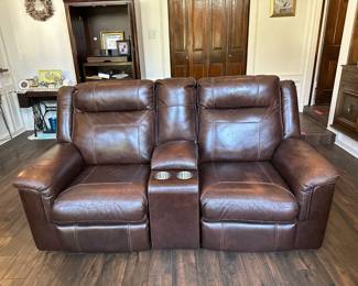 Leather Loveseat Electric Recliner