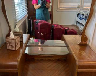 Vintage art deco waterfall vanity