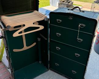 Vintage steamer trunk wardrobe